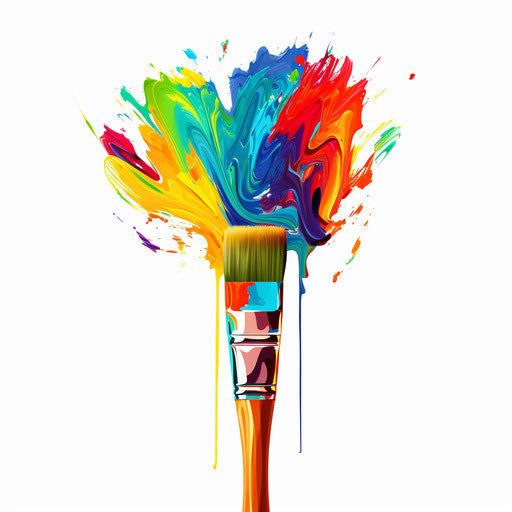 Paint Brush Clipart in Minimalist Art Style_ 4K Vector Clipart